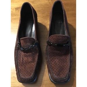 Stuart Weitzman Women's Shoes Brown Suede Perforated Shoes Size 7